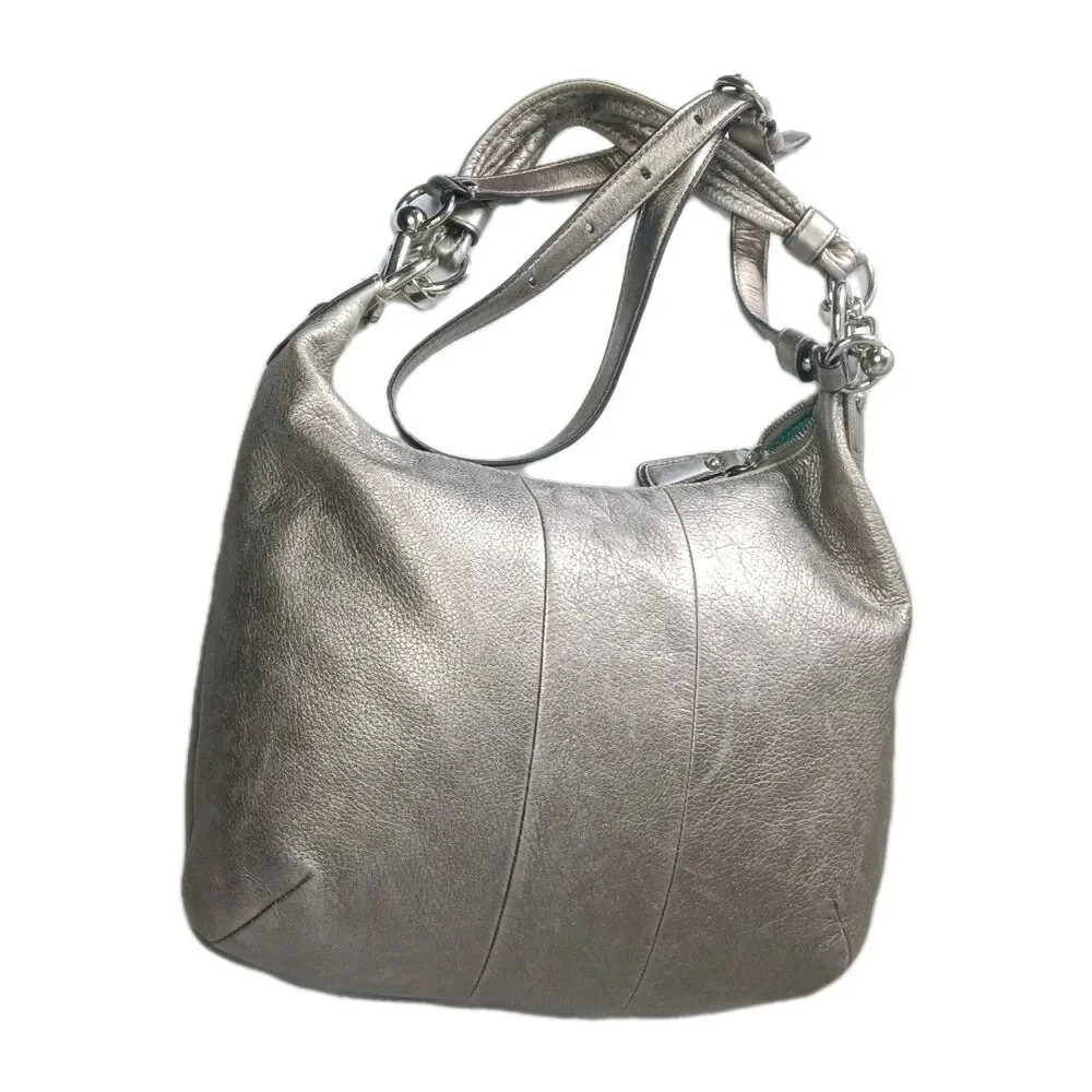 Coach Kristin 18810 Leather Hobo Shoulder Bag Y2k Metallic Light Gold Pewter